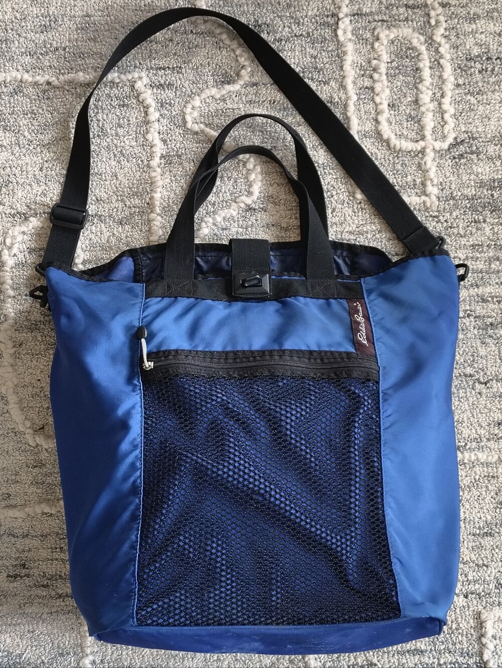 Vintage Y2K Eddie Bauer Tote Shoulder Bag Blue Black